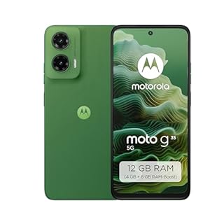 Motorola Moto g35 5G Smartphone (Robustes 6,72"-FHD+-Display Dank Corning Gorilla Glass 3, 50-MP-Kamera, 8/128 GB, ultrastarker 5000-mAh-Akku, wasserabweisend) Leaf Green, inkl. Schutzcover