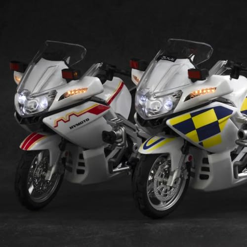 Image of FEXXA Police Motorcycle Toy - Pull Back Motorcycle Toys, Tiny Gift with Music Lighting, Latte Motorcycles Toy for Kids Boys Age 3-8 Year Old [NEW] (1:12 National Guard 650G Escort-White)