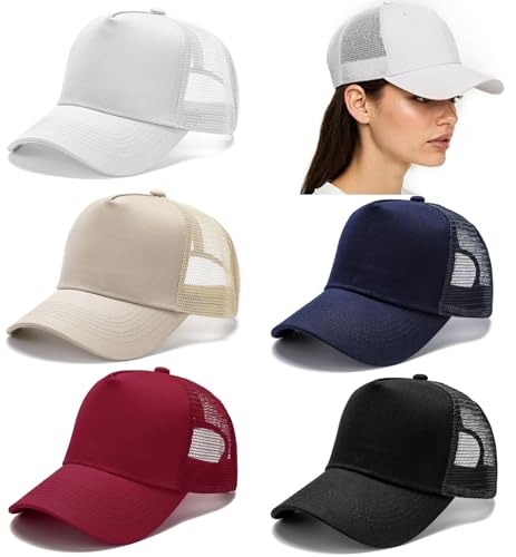 Image of 5 /6 Packs Vintage Washed Plain Baseball Cap Distressed Dad Golf Hat for Men Women
