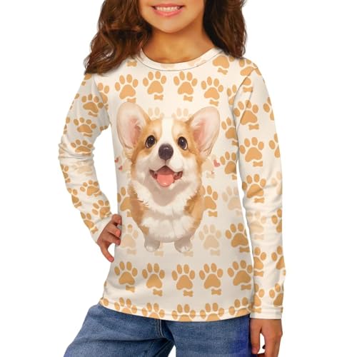 Boys Girls Long Sleeve Shirts Casual Crewneck Printed Kids Long Sleeve Shirts