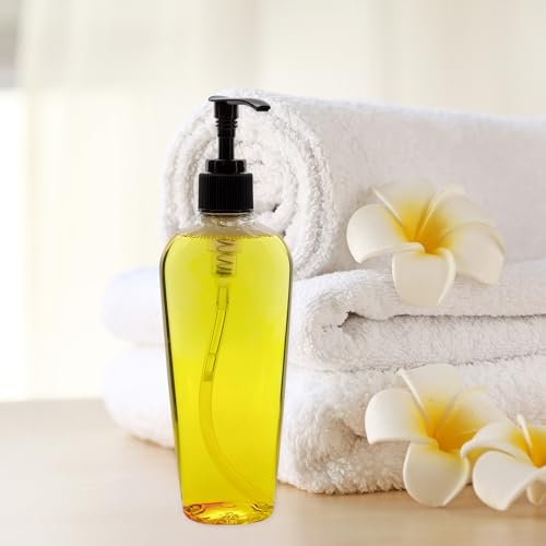 Cornucopia 8-Ounce Clear Oval-Shaped Plastic Lotion Bottles w/Pump Dispensers (8-Pack); Empty Containers for Lotion, Liquid Soap, Baby Care, Hand Care4