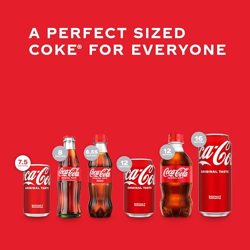 Coca-Cola Fridge Pack Soda Soft Drinks, 7.5 fl oz Cans, 10 Pack - Mini Soda Cans