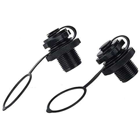 Inflatable Boat Air Valve, 2pcs Spiral Air Plugs Boston Valve Replacement Screw for One-way Inflation Rubber Dinghy Kayak Raft Pool Boat Airbeds Cover