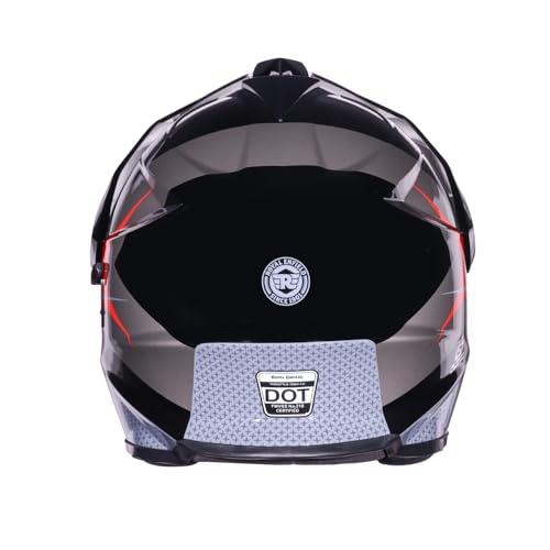 Image of Royal Enfield Throttle DS Kinetic | Certification: ISI and DOT | Shock Absorption: High Density EPS liner | High Impact ABS Outer Shell | Micrometric Lock | BLACK L