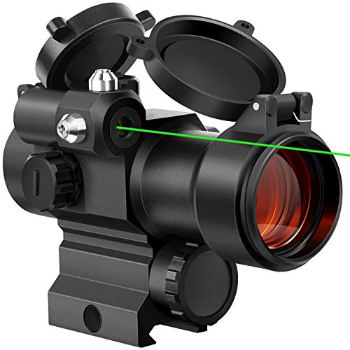 MidTen 1x29mm Red Dot Sight Scope Optics with Green Laser Waterproof Reflex Sight for 20mm Picatinny Rail