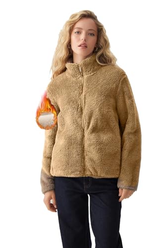 Image of ColorChakra Womens sherpa fur jacket for women superwarm leight weight fabric Plus size sweatshirt M to 5XL