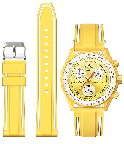 Stanchev Strap for Omega x Swatch MoonSwatch/Rolex Watch/SEIKO Watch 20mm, Quick Release Omega X Swatch Moonswatch Speedmaster Watch Strap Replacement Soft Silicone Moonswatch Swatch for