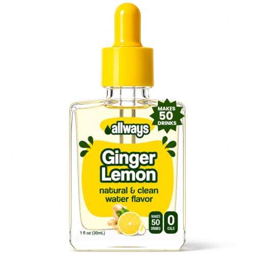 Image of Allways Drops Ginger Lemon Water Enhancer | Sugar Free | 50 Servings