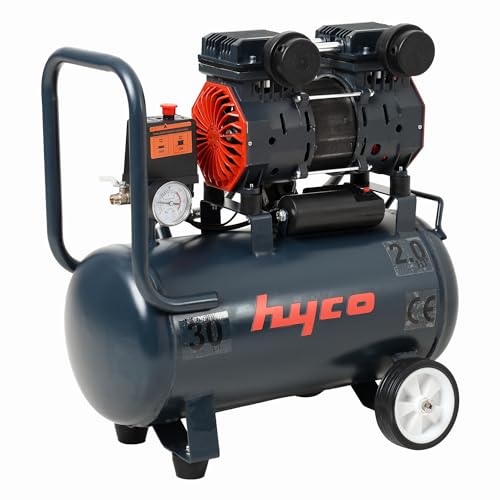 Image of HYCO Oil Free Air Compressor, 2HP, 30L Metal Tank, Electric Powered, High Speed Technology with Copper Winding, Taiwan Made