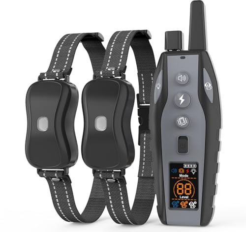 BCPETMY Dog Training Collar with Remote Color Screen - 3300 FT Remote Control Range, Dog Shock Collar with 3 Training Modes, 2 Rechargeable Waterproof ECollar for Dogs Training 15-125LBS