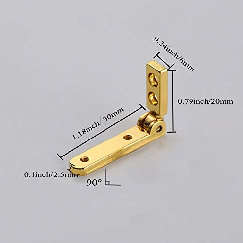 Tambee Small Hinges Jewelry Box Hinges Wooden Box Accessories 90 Degree Hinge Folding Hinge Wooden Box Accessories Zinc Alloy Chest Case Hinge With Screws,12 Pcs #TOP1