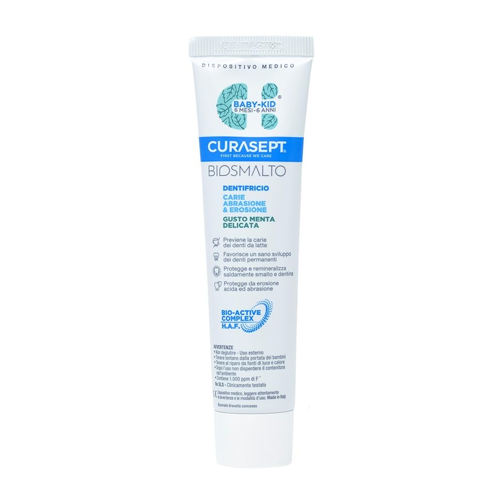 Curasept - Curasept Biosmalto Dentifricio Baby Kid Menta per Prevenzione Carie 50ml - 978103618