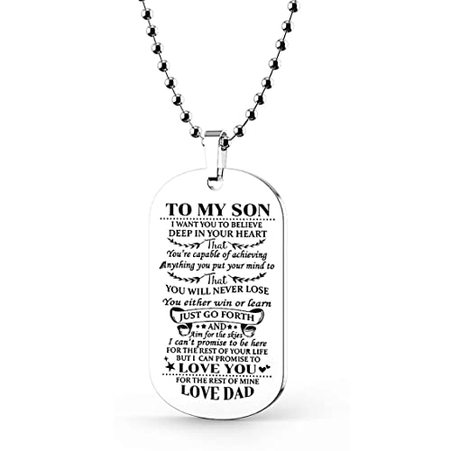 ST-Power Stainless Steel Father s Birthday Gift Father s Day gift Dad Pendant Necklace Dog Tag Necklace A Gift from a Daughter or Son