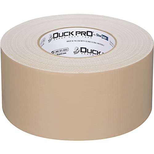 Image of Shurtape Colored Cloth Duct Tape, Duck Pro Professional Grade, for Industrial Color-Coding, HVAC and Automotive, PC-618, 72mm x 60yd, 10.0 mil, Beige, 1 Roll (105478)