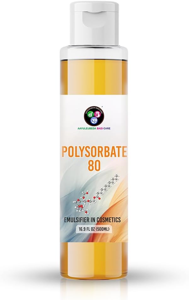 ABC Polysorbate 80 Emulsifier, Premium Polysorbate 80 Liquid, 100% Pure, Cosmetics Grade, Gentle on Skin, Suitable for Making Lotions, Shampoos, Body Washes, Makeup Removers and More 500ml(16.9 FL oz)