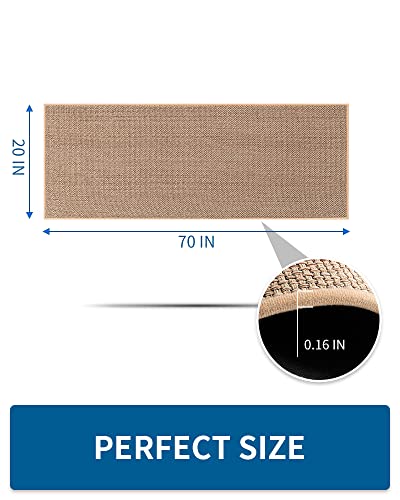 Kitchen Rugs And Mats, Washable Non-Skid Kitchen Mats For Floor, Large Runner Rugs For Kitchen Floor, Front Of Sink, Hallway, Laundry Room (Beige, 20"X70") #TOP1