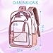AGSDON Clear Backpack, Heavy Duty Transparent Bookbag, See Through PVC Backpacks for Women - Pink