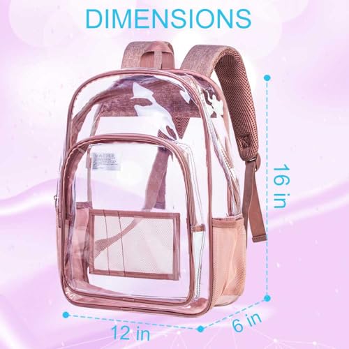 Image of AGSDON Clear Backpack, Heavy Duty Transparent Bookbag, See Through PVC Backpacks for Women Men