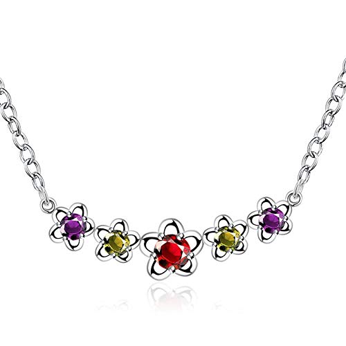 Boucles d'oreilles fleur argent plaqué et zircone rouge, le cadeau idéal pour femme