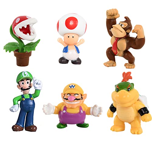 Super Mario Cake Decorations 48-Pack, Cartoon Cake Toppers For Kids' Birthdays, Cupcake Figures Toys & Party Supplies #TOP3