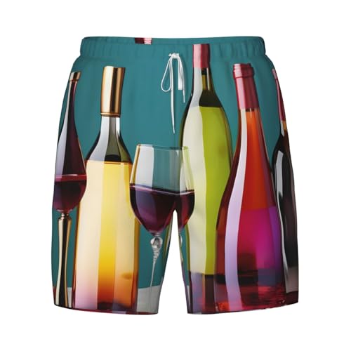 Bañador de playa de hombre con copas de vino perfecto para vacaciones y chiringuito 5
