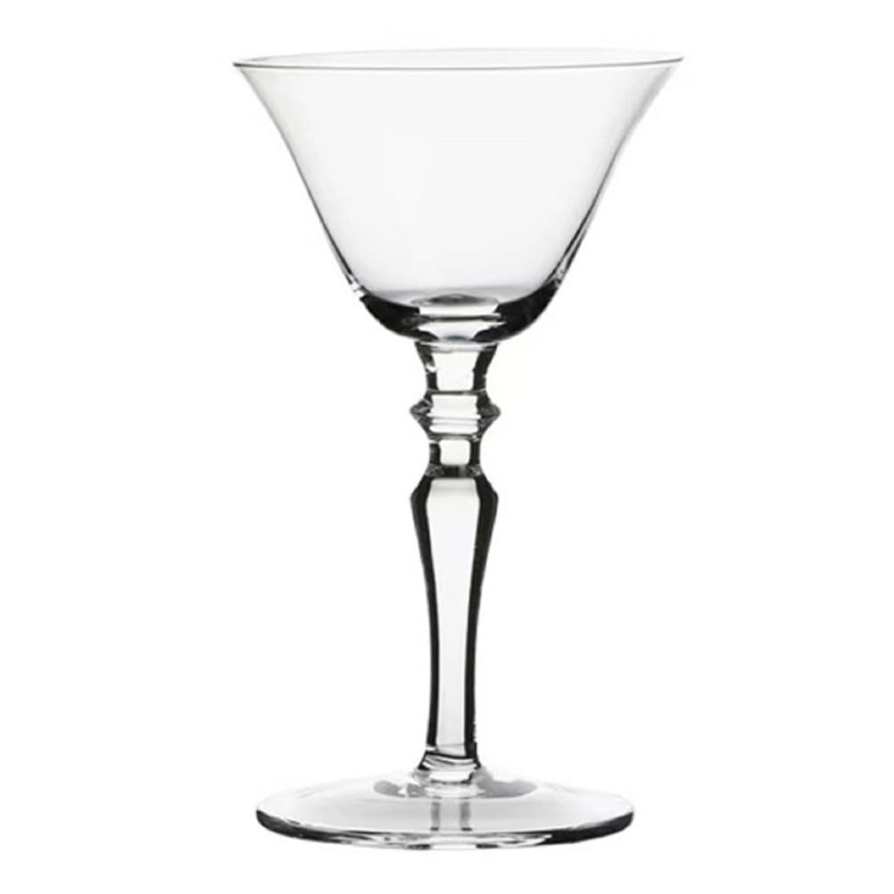 6 Bicchieri da Martini Cristallo 150ml, Coupe da Cocktail Trasparenti con Stelo Artistico | Stelo art déco, versatile per dolci e snack