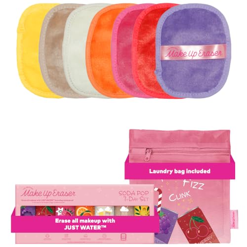 Image of The Original MakeUp Eraser 7-Day Set, Erase All Makeup with Just Water, Including Waterproof Mascara, Eyeliner, Foundation, Lipstick, Sunscreen, and More! Soda Pop 7ct