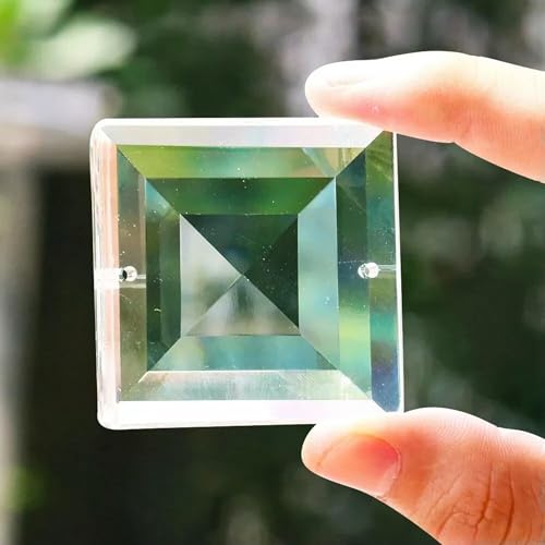 Prisma atrapasol de Cristal con Forma de pirámide Plana Transparente de 48 mm Rainbow Maker para Colgar