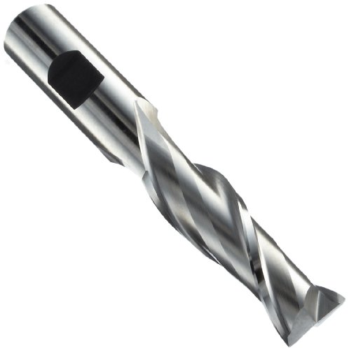 Image of 5110340 High Speed Steel (HSS) Square Nose End Mill, Inch, Long Length, Weldon Shank, Uncoated (Bright) Finish, 30 Degree Helix, 2 Flutes, 4.5 inch Overall Length, 3 /4 inch Cutting Diameter, 3 /4 inch Shank Diameter