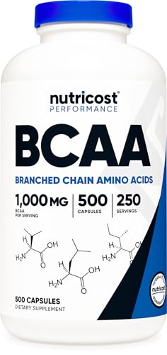 Nutricost BCAA 1000mg 500 Capsules (2:1:1)