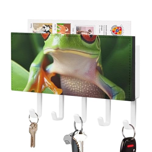 BVKWNTSA Frosch Schlüsselbrett mit 5 Haken