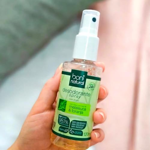 Desodorante Natural e Vegano com óleos essenciais de Melaleuca e Toranja, 24h de proteção, Sem Alumí