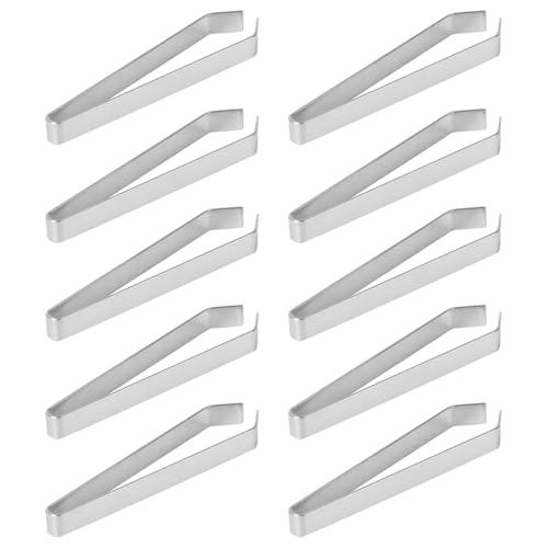 TOPPERFUN Pinzas para Espinas de Pescado de Acero Inoxidable Pack de 10 Unidades Herramienta Manual para Extraer Espinas y Pelos de Aves y Cerdo Accesorio de Cocina para Preparación