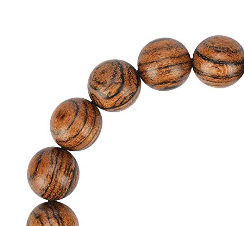 Anzhongli Prayer Beads Bracelet 12Mm For Men And Women Beaded Bracelet Sandalwood Elastic(12Mm 17 Beads Tiger Skin) #TOP3