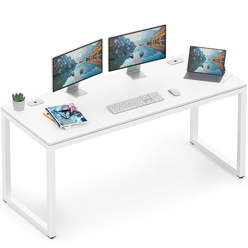 SHW 55-Inch Commercial-Grade Office Computer Desk, White
