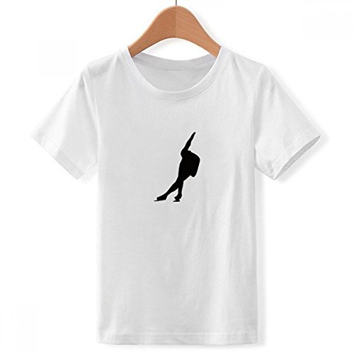 T-shirt blanc silhouette patinage de rouleau noir pour garcon
