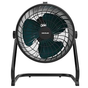 Cecotec Industrieller Bodenventilator Proindustry Flowcannon. 150 W, Metallgehäuse, 3 Geschwindigkeiten, 1300 U/min, Luftstrom 4800 m³/h, Schutzgitter, Stabiles Design, Verstellbare Neigung