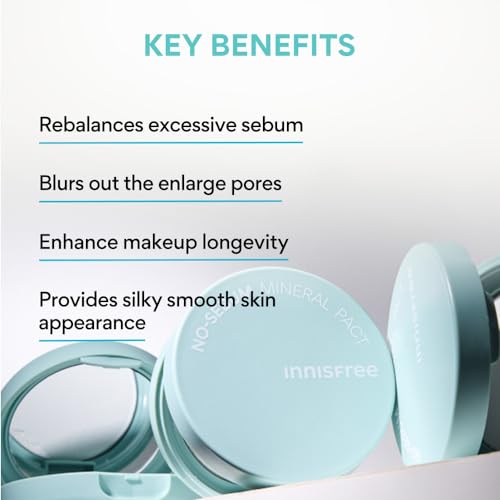 Innisfree No-Sebum Mineral Pact 8.5g for Oil Control, Korean Makeup - Image 7