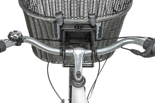 TRIXIE Hundekorb für das Fahrrad vorne bis 5 kg 44 × 41 × 34 cm - mit Universalhalterung - gewobener Hundefahrradkorb für den Lenker - in schicker Weidenoptik mit Kunststoff Gitter - 13107