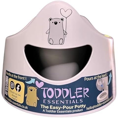 Pourty Easy Pour Potty - Light Pink | Portable Potty Training Toilet Seat for Toddlers | Hygienic, Easy to Clean, and Travel-Friendly Cover
