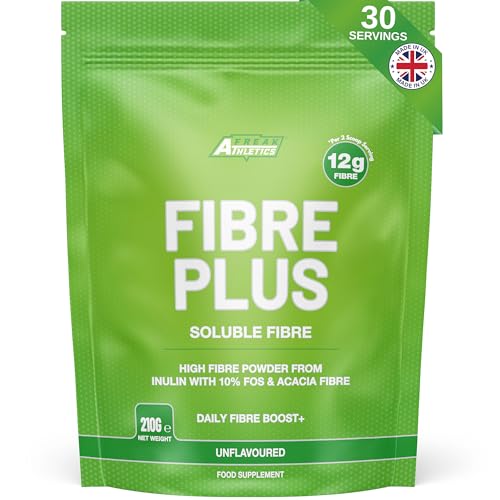 Soluble Fibre Powder Supplement 210g - Prebiotic Soluble Fibre Powder from Multiple Sources - 12g Fibre Per 2 Scoop Serving - Fibre Supplement for Men & Women UK Made