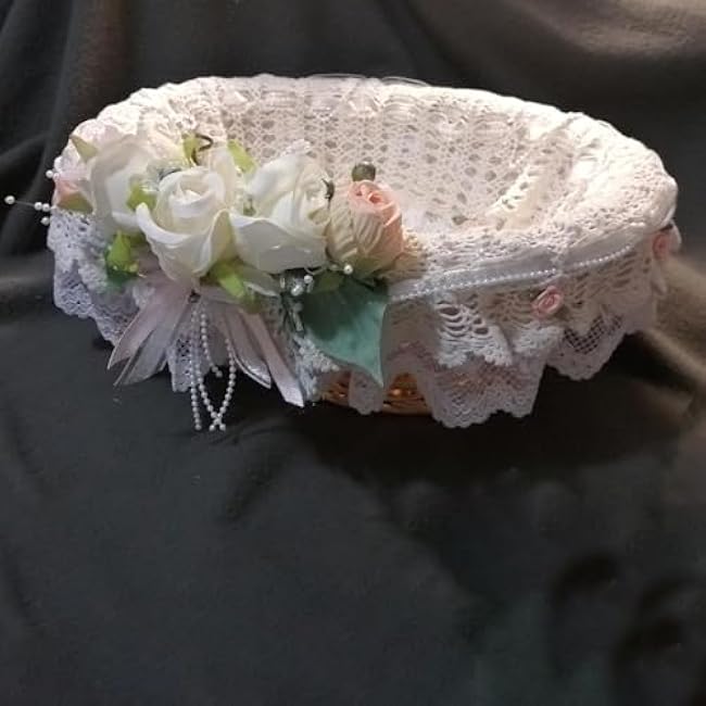 KINJOEK 2 Packs Wicker Woven Basket, 13 x 9 x 4.8 Multipurpose Natural Willow Basket with Handle Premium Linen Cotton Cloth Lining for Storage and Decoration, Natural