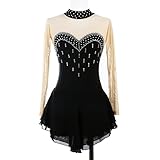 HOYI Handmade Professional Ice Skating Competition Dress with Crystal Long Sleeve Rhythmic Gymnastic