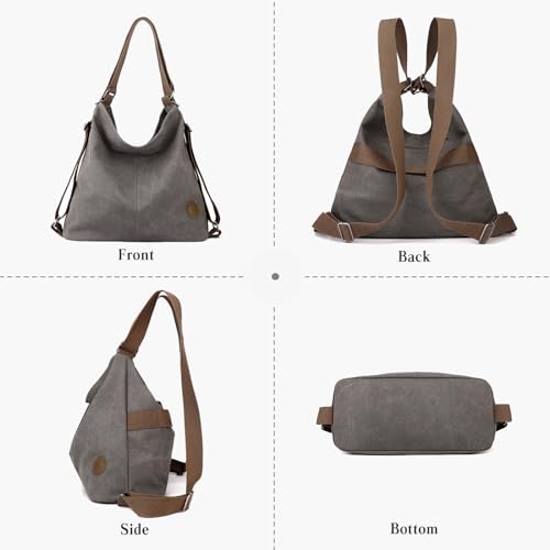Mochila femenina CORIOS de lona, gran capacidad y multiusos miniatura 6