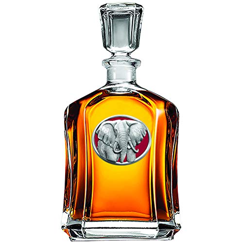 Heritage Pewter Elephant Capitol Decanter | 24 OZ Liquor Pourer & Aerator | Expertly Crafted Pewter Glass