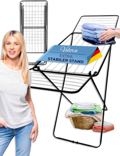 STAHLMANN ® Wäscheständer [18 m Trockenfläche] - Wäscheständer platzsparend mit rutschfesten Füßen - Klappbarer...
