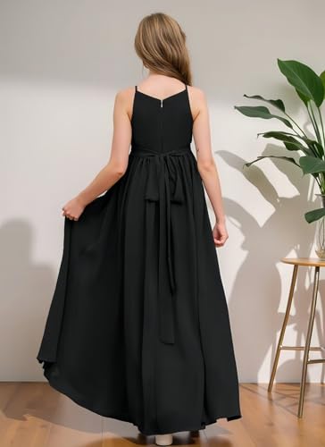 Chiffon Junior Bridesmaid Dresses for Wedding Sleeveless Party Maxi Dress Ruffed Flower Girl Dress2