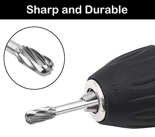 Nortools 5 Pcs Glaziers' Diamonds 1/4 Inch Shank Carbide Burrs Hand Tools For Aluminum Metal Carving Polishing Engraving Drilling In Plastic Box thumb #2