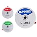 Kichwit Clean Dirty Dishwasher Magnet with the 3rd Option “Running”, Perfect for Quiet Dishwashers, Non-Scratch Strong Magnet Backing, Residue Free Adhesive Included, 3.5” Diameter, Silver
