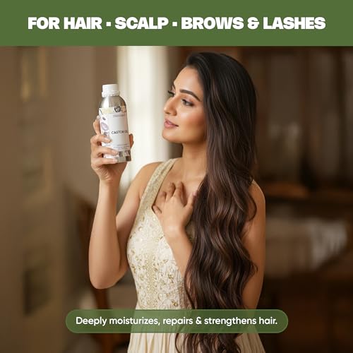 Image of VedaOils Cold Pressed Castor Oil 100ml | 100% Pure & Natural Hair & Skin Oil | Promotes Hair Growth, Reduces Hair Fall, Hydrates Skin & Strengthens Eyelashes | No Mineral Oil & Silicones